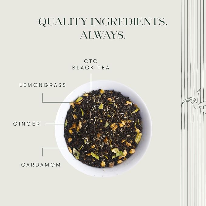 Luxmi Estates Bombay Cutting Chai | 100 gm | Signature India Collection | Assam CTC | Black Tea Collection | Strong Organic Tea | Lemongrass Tea, Ginger, Cardamom