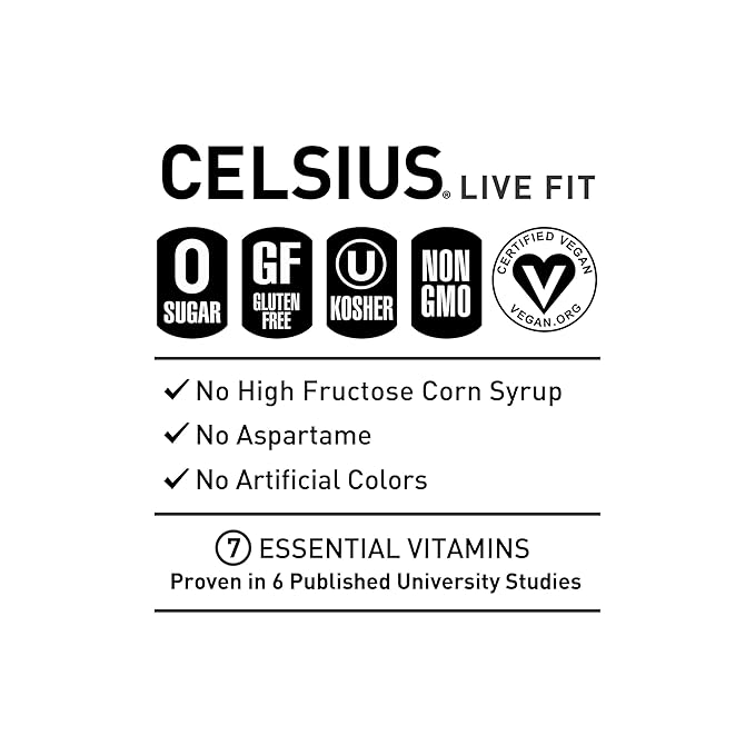 CELSIUS Sparkling Mango Lemonade, Sugar Free Energy Drink, 12 Fl Oz (Pack of 12)