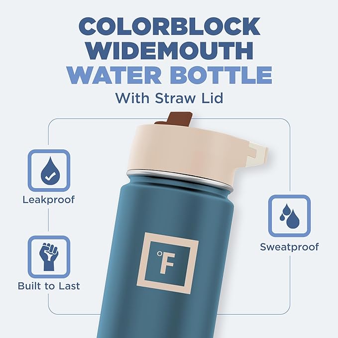 IRON °FLASK Camping & Hiking Hydration Flask with Straw Lid & Boot - Stainless Steel, Double Walled & Vacuum Insulated Water Bottle - Leak Proof & BPA Free (Dream Sunset, Straw - 22 oz)
