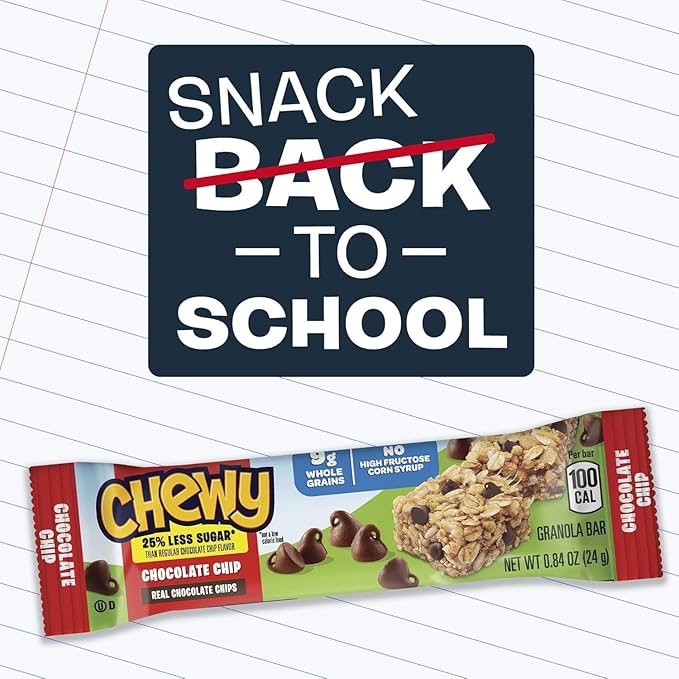 Quaker Chewy Granola Bars, 25% Less Sugar, 2 Flavor Variety Pack, (58 Pack)