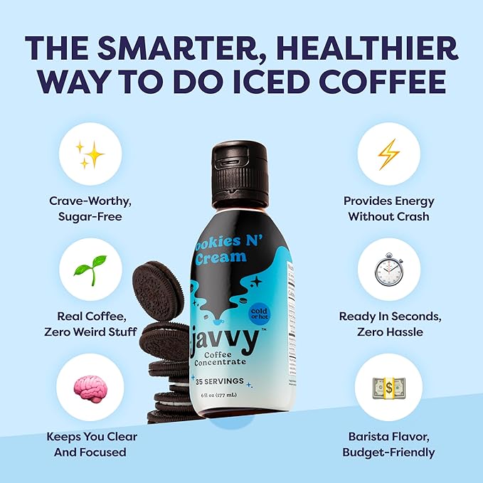Coffee Concentrate - Limited Release Flavors - Cold Brew Coffee, Perfect for Hot or Iced Instant Coffees, Hot Drinks, Cold Brew Concentrate, 35 Servings - Cookies N’ Cream