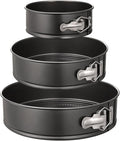 Hiware Springform Pan Set of 3 Non-stick Leakproof Round Cake Pan Set Includes 3 Pieces 6" 8" 10"