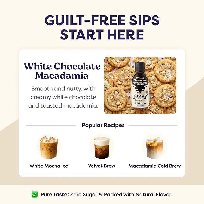 Coffee Concentrate - Limited Release Flavors - Cold Brew Coffee, Perfect for Hot or Iced Instant Coffees, Hot Drinks, Cold Brew Concentrate, 35 Servings - White Chocolate Macadamia