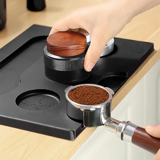 Espresso Tamping Mat, Large Tamping Mat with Corner Edge, Anti-Slip Espresso Silicone Mat For Baristas Tool Supplies, Coffee & Espresso Machine Parts & Accessories, Black 12.6 x 9.5 inch