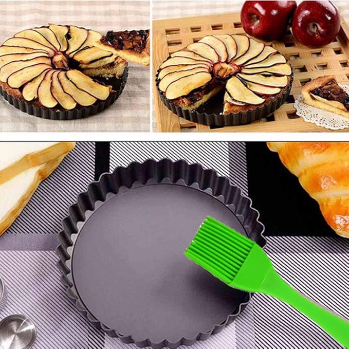 DATANYA 6 Pack 5 Inch Mini Tart Pans with Removable Bottom Round Nonstick Quiche Pan, Heavy Duty Fluted Side Pie Tart Molds for Tartlets, Mousse Cakes, Dessert Baking