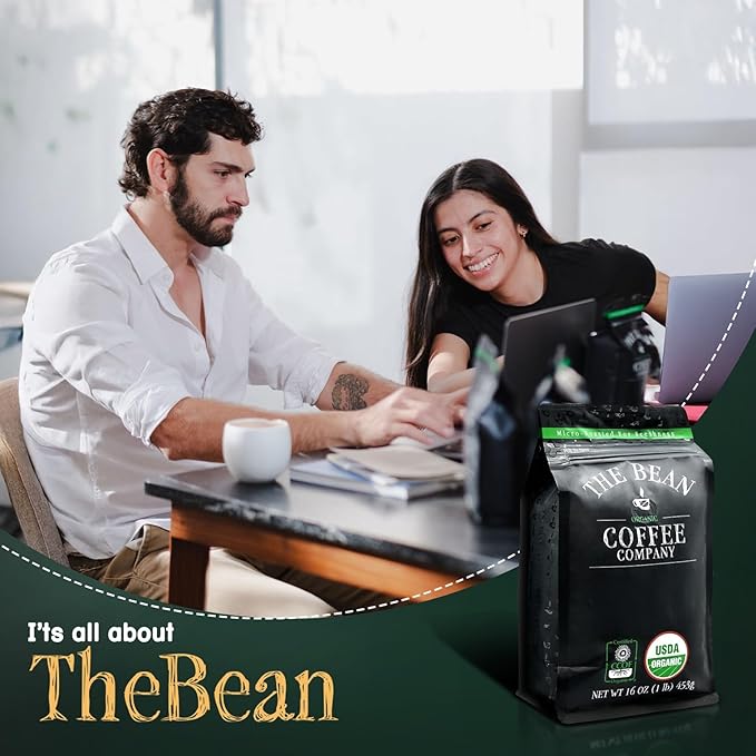 The Bean Organic Coffee Company Christmas Roast, Dark Roast, Whole Bean Coffee, 5-Pound Bag