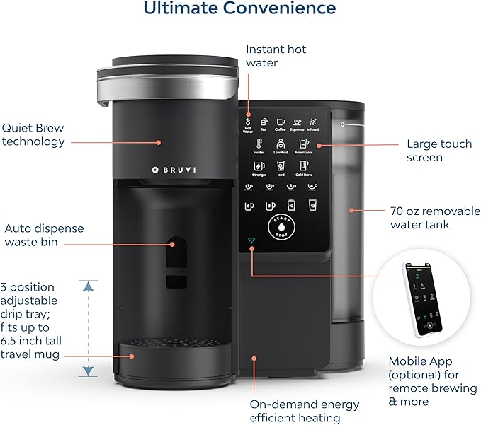 The Bundle | Single-Serve Coffee System | Includes 20 Coffee and Espresso B-Pods Coffee Brewer