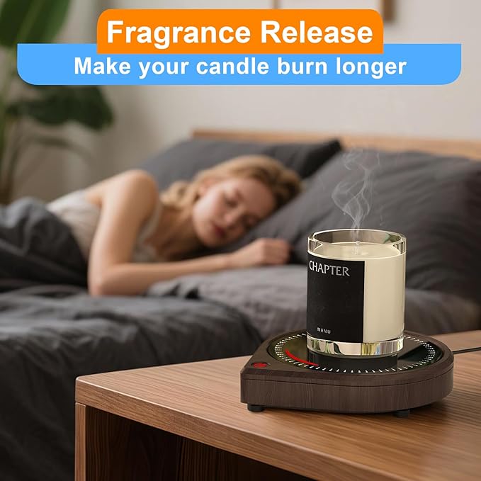 Coffee Mug Warmer for Desk, Smart Coffee Warmer with Touch Tech & Light, Coffee Cup Warmer with Gravity Sensor & Auto Shut Off, Candle Warmer Plate - Ideal Gifts for Dad and Mom