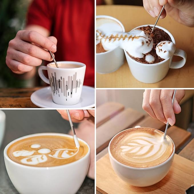 Milk Frothing Pitcher, 20OZ/600ML Stainless Steel Espresso Steaming Pitcher Coffee Milk Frother Cup with Decorating Art Pen for Espresso Machine, Milk Frother, Latte Art
