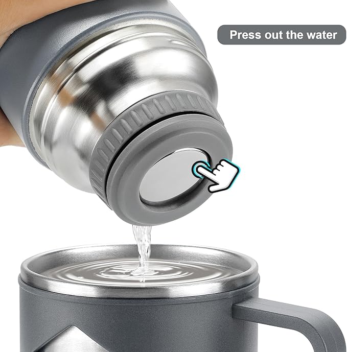 Stainless Steel Thermo 700ml/23.7oz Vacuum Insulated Bottle with Cup for Coffee Hot drink and Cold drink water flask.(Gray,Single)