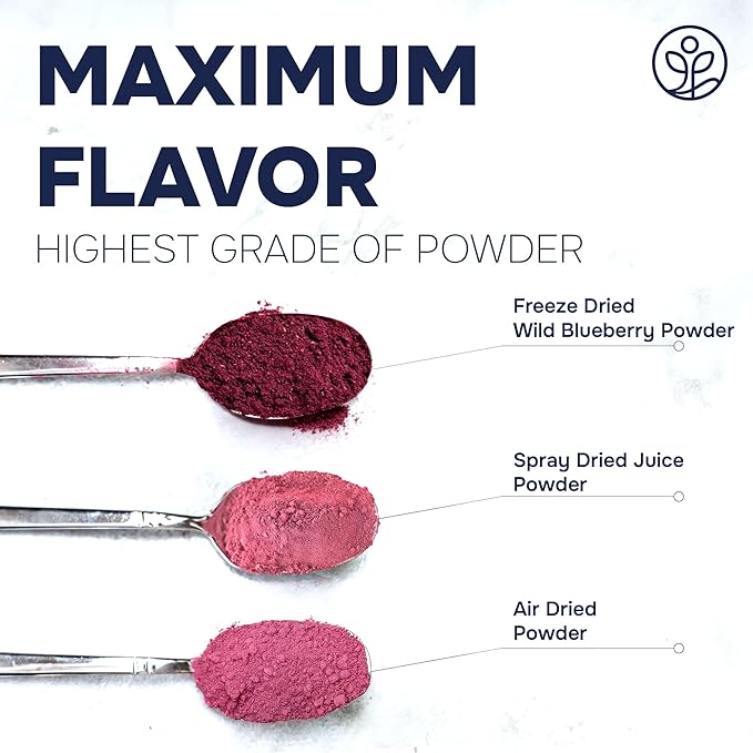 Jungle Powders Freeze Dried Wild Blueberry Powder 3.5 Ounce Bag Blueberry Powder For Smoothies Baking Extract Nordic Freeze Dried Blueberries No Sugar Added Additive-Free Bilberry Dehydrated