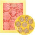 8 Piece Christmas Cookie Cutters, 3d Raised Design Gingerbread Cookie Stamps, Cookie Cutter Set suitable for Frosting Decoration, Mini Pie Molds, Apple Pie Pastry Biscuit Cutter (Christmas-C)