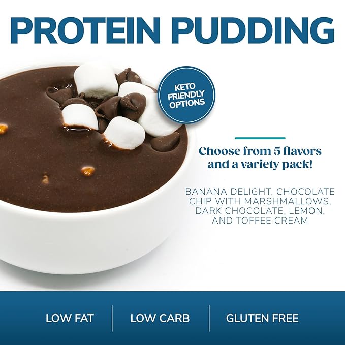 WonderSlim Protein Pudding, Chocolate Chip Marshmallows, Gluten Free, Low Carb (7ct)