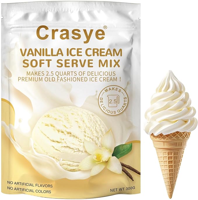 10 Ounce Ice Cream Mix Vanilla Soft Serve Mix Soft Serve Mixes Base Powder Homemade for Ice Cream Maker Machine