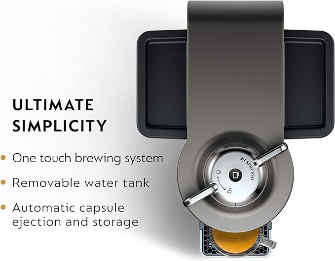 Nespresso Vertuo Coffee and Espresso Machine by De'Longhi,54 oz, Titan,Gray