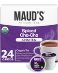 Maud's Organic Chai Tea Pods, 24 ct, Recyclable Single Serve Tea Pods – 100% Gourmet Blended Tea Leaves, Compatible with Keurig K Cups Maker