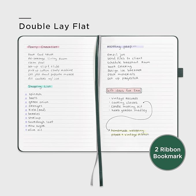 &And Per Se Lined Journal Notebook, 160 Pages, A5 5.7 x 8 inches College Ruled Thick Paper Notebook Journals for Writing, Hardcover Notebooks for Women Men Office School (1 Pack, Green)
