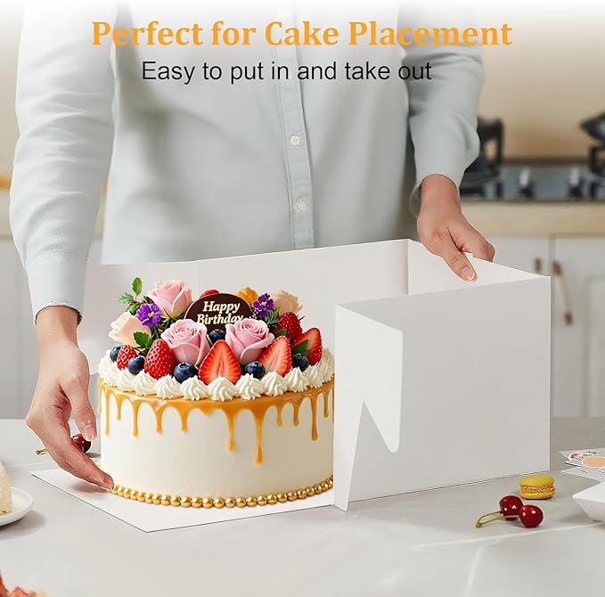 15 PCS Cake Boxes 12 Inch, 12x12x8 Tall Cake Box, 12 Inch Cake Box with Window, White Bakery Boxes, Large Baking Boxes, Cajas Para Pasteles, 12x12 Cake Boxes for Birthday, Wedding, Party, Business