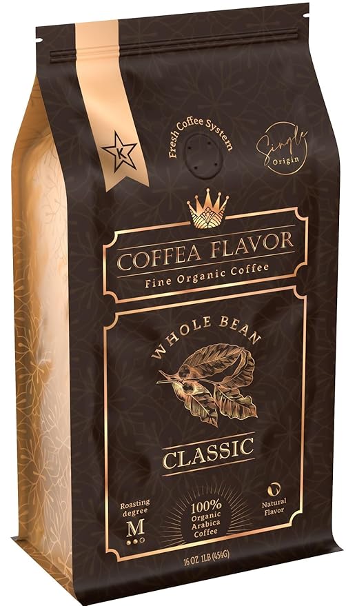 Premium Coffee Beans – Organic Whole Bean Coffee, 100% Arabica, Single Origin, Medium Roast, Balanced Acidity – by Coffea Flavor