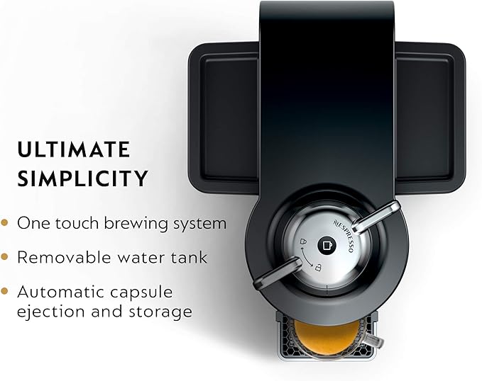 Nespresso Vertuo Coffee and Espresso Machine by De'Longhi with Milk Frother, 236.59 Milliliters, Piano Black