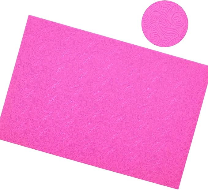 Embossing Lace Fondant Molds,Cake Fondant Impression Mat, Silicone Molds for Cake Decorating - Spiricle Pattern