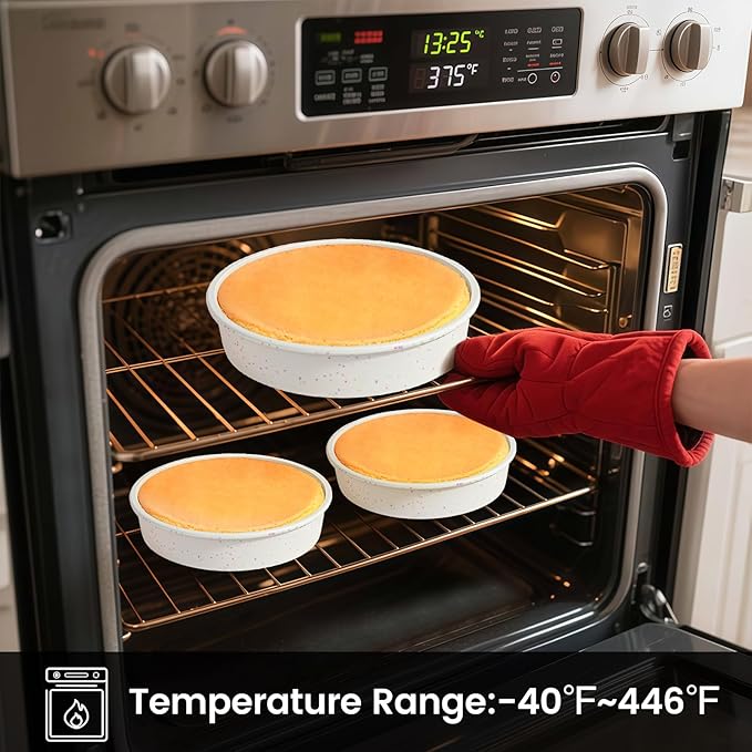 Vinino 6 Inch Silicone Round Cake Pan with Metal Reinforced Frame Set of 2, Nonstick Silicone Springform Pan for Baking Suitable for Making Layers, Cheese & Chocolate Cakes