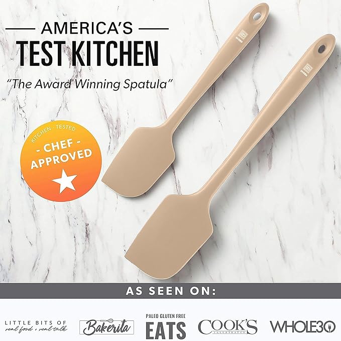DI ORO Silicone Spatula Set - Rubber Kitchen Spatulas for Baking, Cooking, & Mixing - 600°F Heat-Resistant & BPA Free Silicone Scraper Spatulas for Nonstick Cookware - Dishwasher Safe (5pc, Clay)