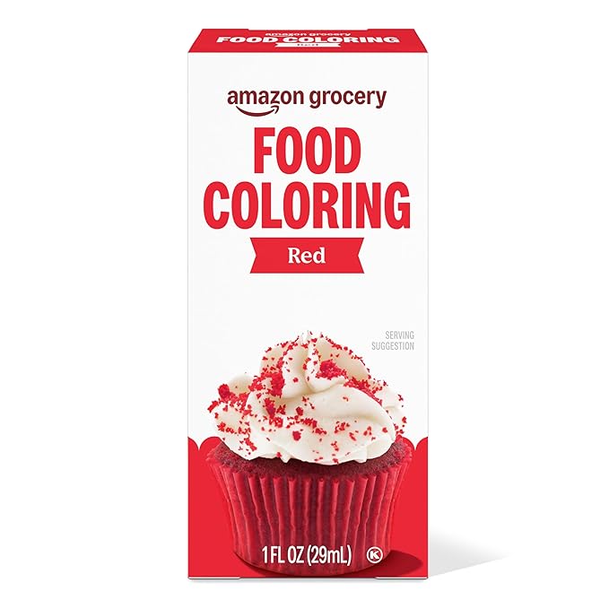 Amazon Grocery, Red Food Coloring, 1 Fl Oz (Previously Amazon Fresh, Packaging May Vary)