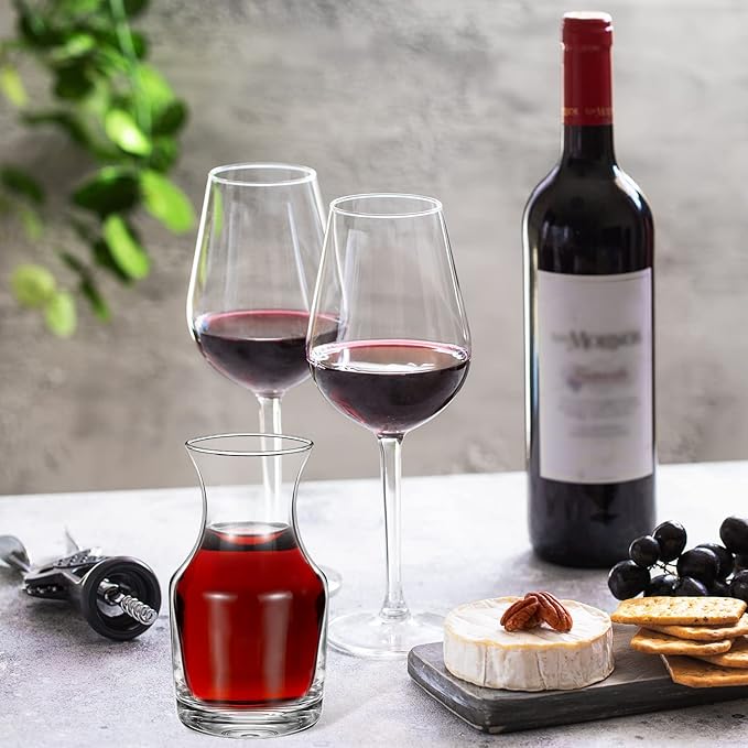 12 Pack Single Serving Wine Carafe Glass Small Mini Carafe Individual Wine Refill Decanter for Dinner Parties Tastings Bars Restaurants (7.7 oz)