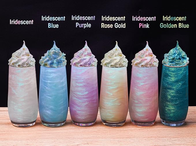 NiHome 0.18oz/5g Edible Food-Grade Glimmer Powder Glitter Luster Dust Metallic Food Decorating Sprinkle Dust for Drink Wine Beverage Cake Candy Dessert Bakery Restaurant Vegan (Iridescent Blue)