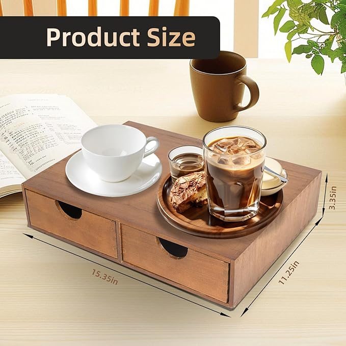 Wooden Coffee Pod Holder Drawer With Silicone Non-Slip Pad,K Cup Organizer Storage Box,Kcup Drawer and Tea Organizer Under Brewer,30 Pod Capacity,Countertop Coffee Station Organizer for Machine Stand