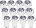 VEGOND 20 oz Tumbler Bulk with Handle Lid and Straw, Stainless Steel Insulated Travel Coffee Mug Set, Spill Proof Double Wall Metal Tumblers Cups, New White 12 Pack