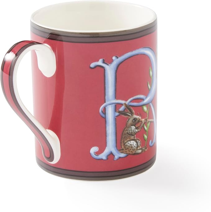 Spode Kit Kemp 12oz Mug in Fine China, R Initial - Custom Coffee Cup for Hot Beverages, Personalized Gift Idea for Her, Him, Friends, Coffee Lovers - Stylish Letter Mug for Daily Use, Dishwasher Safe
