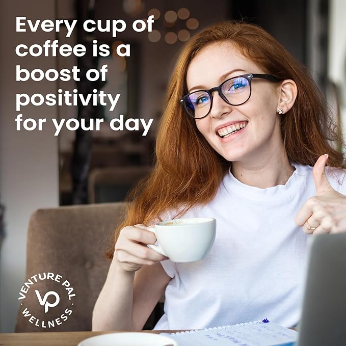 Venture Pal Mushroom Coffee with 12 Adaptogenic Functional Mushrooms with Ashwagandha, Lion's Mane, Chaga and Probiotics, 1200mg Mushrooms Instant Coffee for Focus, Digestion & Immunity - 40 Servings