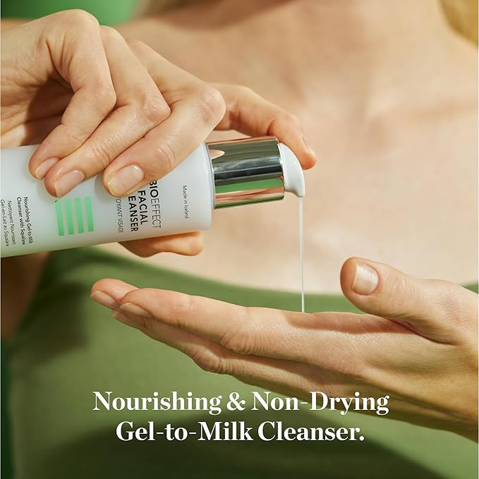 Bioeffect Facial Cleanser, Gel-to-Milk Face Wash & Gentle Makeup Remover with Moisturizing Squalane