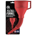 FlexAll Long Flexible Funnel for Automotive Use - Durable Nitrile Rubber - Ideal for Car Oil Change, Transmission Funnel Fluid, Diesel, Fuel, Gas - Made in USA - Red (12 x 4 Inches)