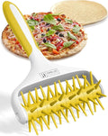 Orblue Pizza Dough Docker, Pastry Roller with Spikes, Pizza Docking Tool for Home & Commercial Kitchen - Pizza Making Accessories that Prevent Dough from Blistering, Yellow