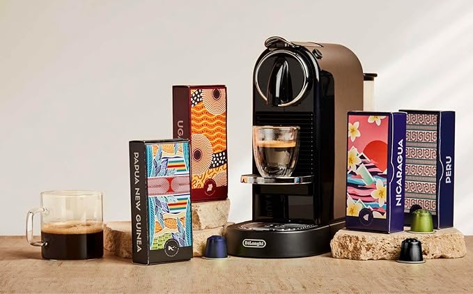 Atlas Coffee Club Espresso Pods Compatible with Nespresso Original– Medium Roast Variety Pack (40 Count)– Aluminum Capsules from Kenya, El Salvador, India & Uganda– Intensity 7–9