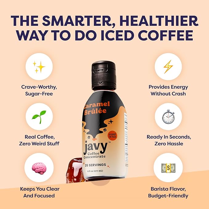 Coffee Concentrate - Limited Release Flavors - Cold Brew Coffee, Perfect for Hot or Iced Instant Coffees, Hot Drinks, Cold Brew Concentrate, 35 Servings - Caramel Brulee
