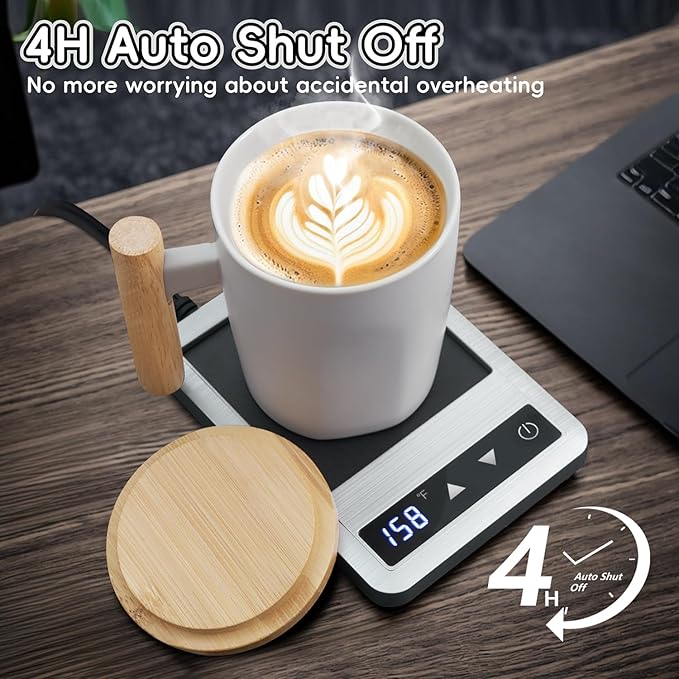 Coffee Mug Warmer & Mug Set 2025, Heated Cup for Desk with Temperature Control and Smart Auto Shut Off, 14oz