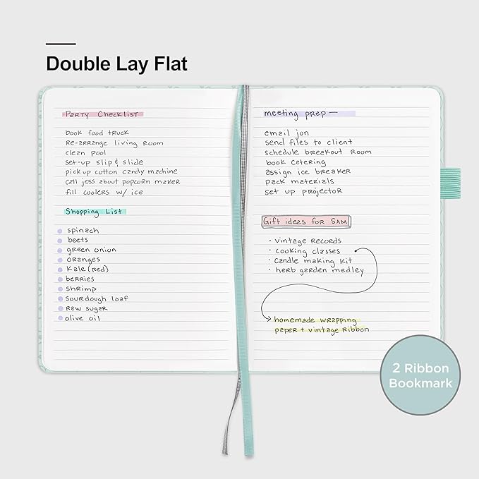 &And Per Se Lined Journal Notebook for Women&Men with Pattern, 160 Pages 100GSM Thick Paper, A5 Hardcover Journals for Writing(1 Pack, Light Blue)