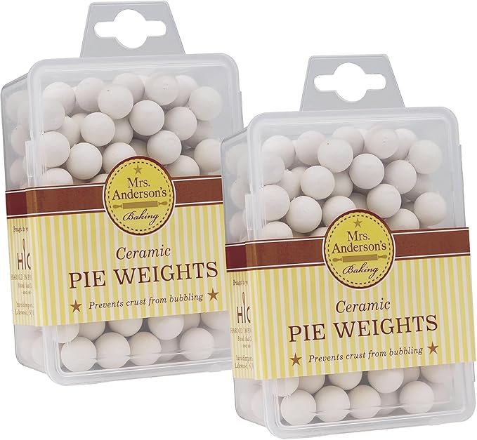 Mrs. Anderson's Baking Ceramic Pie Crust Weights, Natural Ceramic Stoneware, Set of 2