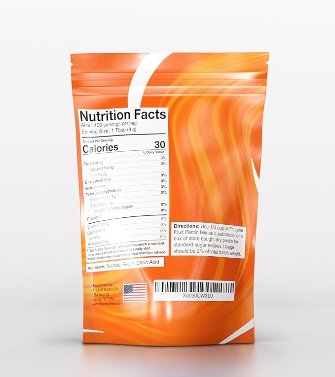 Fruit Pectin Powder 2 lbs - For Canning Jams and Jellies - Natural, Vegan and NON-GMO - Premium Bulk Ingredient Mix - Great for Apple Pie Filling - By Fit Lane Nutrition - Value Size Bag