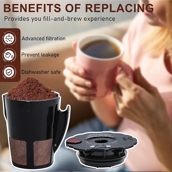 Sikawai My K Cup Reusable Coffee Pods Filter Fit for Keurig 2.0 K200 K250 K300 K350 K400 K450 K460 K475 K500 K550 K560 K575 Brewers Pack of 2 119367 with Cleaning Brush SIZE:2.5 * 2.4