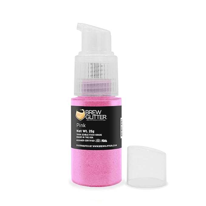 Brew Glitter - Pink (25g 1x Pump) 100% Edible Glitter For Drinks, Cocktails, Beer & Beverages
