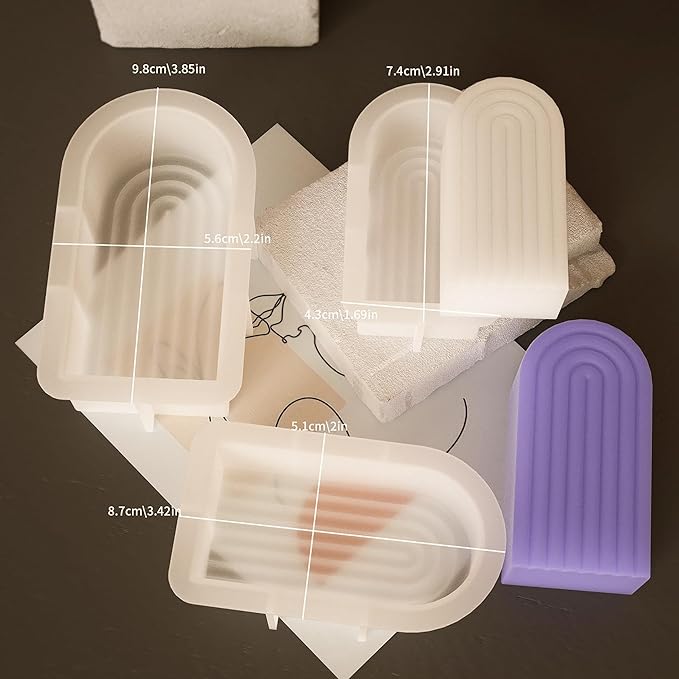 3 Pack Deep Resin Mold Arch Rectangle Door Candle Silicone 3D Animal Candle Making Molds