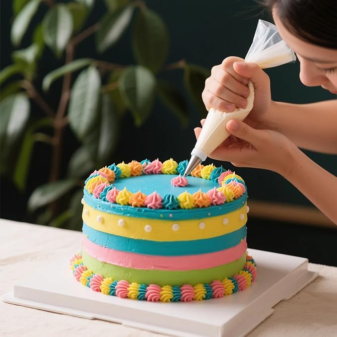 18 Inch Pastry Piping Bags - HOMIOVE 100Pack Disposable Icing Bags Thick Anti-Burst Pastry Icing Frosting Piping Bag Tipless Icing Bags for Decorating Cupcakes Cakes Cookies