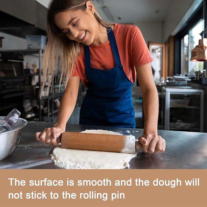 HARFINGTON 2pcs Silicone Rolling Pin 10" Stainless Silicone Surface Non-Stick Stainless Steel Inner Core Dough Roller Kitchen Roller for Baking Pastry Pizza Fondant Bread, Blue,Green