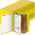 48 Pcs Classification Folders Letter Size, Back to School Supply for Teacher, Student, 3 Dividers Pressboard File Folder Bulk with 2 Fasteners, 3.5 Inch Expanding File Organizer (Yellow)