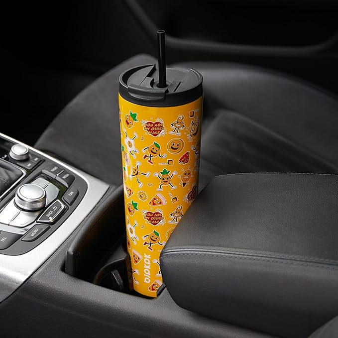 BJPKPK 34oz Stainless Steel Insulated Tumbler With lid And Straw Travel Coffee Thermal Tumblers Cup For Women And Men,Spring Party Green